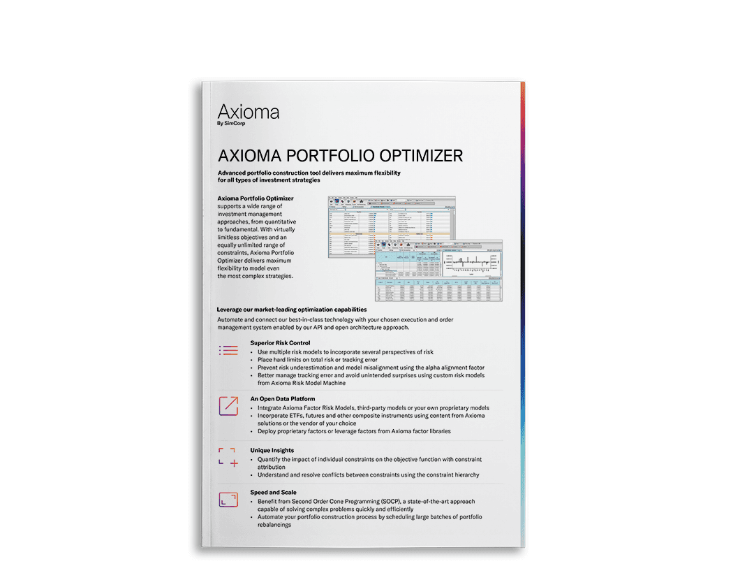 Axioma Portfolio Optimizer